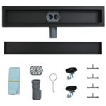 vidaXL Sprchový odtok 2 v 1 s 360° siphonom Čierna 80 cm – Obrázok 10