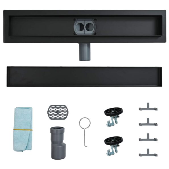 vidaXL Sprchový odtok 2 v 1 s 360° siphonom Čierna 80 cm – Obrázok 10