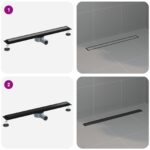 vidaXL Sprchový odtok 2 v 1 s 360° siphonom Čierna 80 cm – Obrázok 13