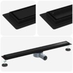 vidaXL Sprchový odtok 2 v 1 s 360° siphonom Čierna 80 cm – Obrázok 2