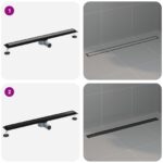 vidaXL Sprchový odtok 2 v 1 s 360° siphonom Čierna 90 cm – Obrázok 13