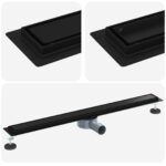 vidaXL Sprchový odtok 2 v 1 s 360° siphonom Čierna 90 cm – Obrázok 2