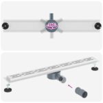 vidaXL 362-stupňový sprchový odtok s dizajnom línií Strieborná 80 cm – Obrázok 12