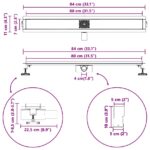 vidaXL 362-stupňový sprchový odtok s dizajnom línií Strieborná 80 cm – Obrázok 13