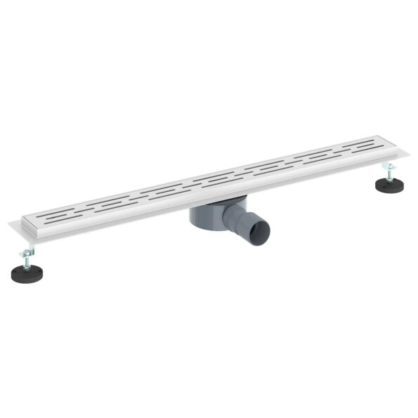 vidaXL 362-stupňový sprchový odtok s dizajnom línií Strieborná 80 cm – Obrázok 8