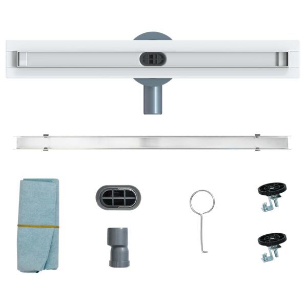 vidaXL 360° sprchový odtok so štíhlym modelom Strieborná 50 cm – Obrázok 10