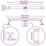 vidaXL 360° sprchový odtok so štíhlym modelom Strieborná 50 cm – Obrázok 13