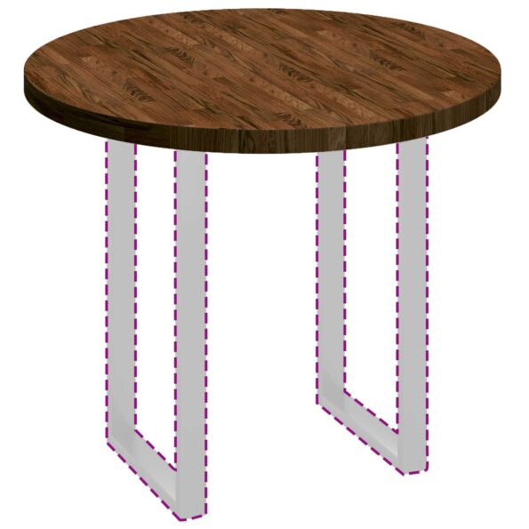 vidaXL Vrchná doska Iný Tmavo hnedá Ø 90 x 4 cm Pevné dubové drevo – Obrázok 4