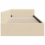 vidaXL Rohový rám postele s čelnou doskou Krémová 80 x 200 cm – Obrázok 5