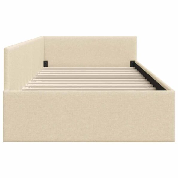 vidaXL Rohový rám postele s čelnou doskou Krémová 80 x 200 cm – Obrázok 5