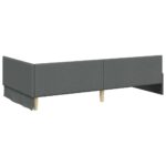 vidaXL Rohový rám postele s čelnou doskou Tmavo šedá 90 x 190 cm – Obrázok 6