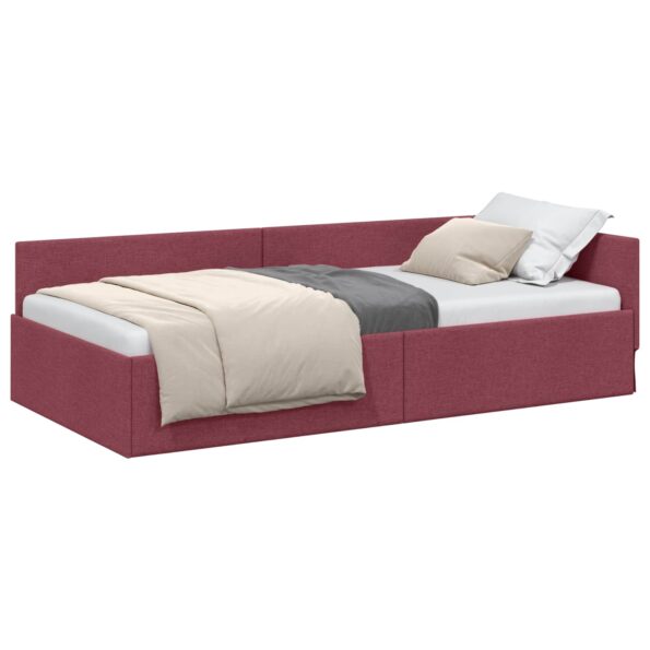 vidaXL Rohový rám postele Víno červené 90 cm x 200 cm látka – Obrázok 2