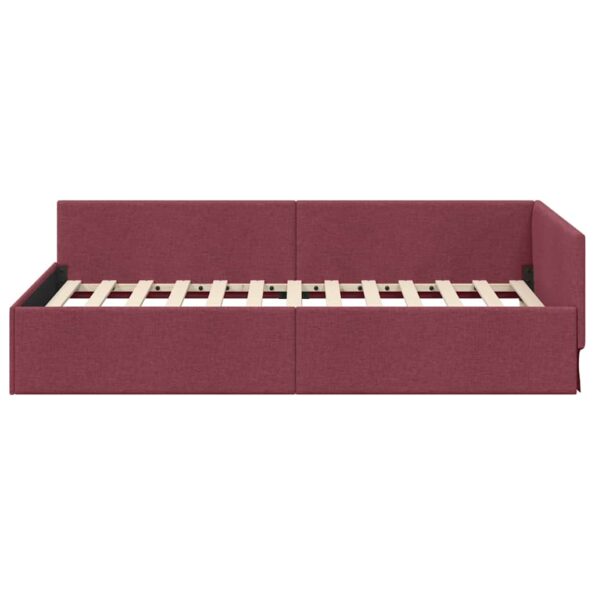 vidaXL Rohový rám postele Víno červené 90 cm x 200 cm látka – Obrázok 4