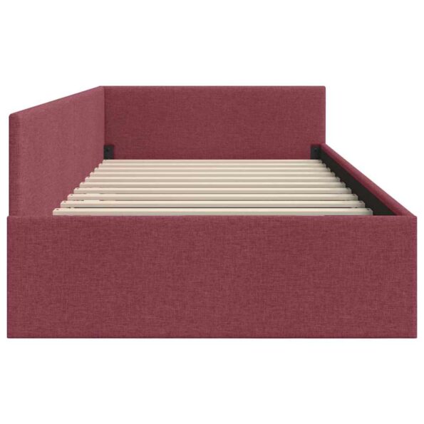 vidaXL Rohový rám postele Víno červené 90 cm x 200 cm látka – Obrázok 5