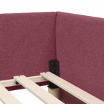 vidaXL Rohový rám postele Víno červené 90 cm x 200 cm látka – Obrázok 7