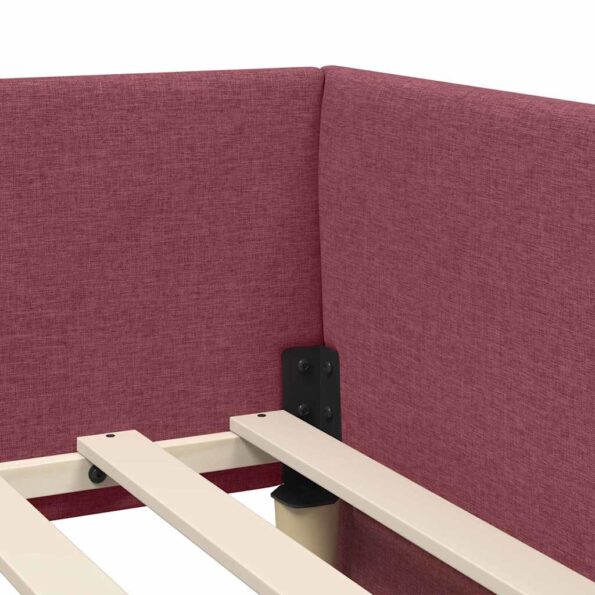 vidaXL Rohový rám postele Víno červené 90 cm x 200 cm látka – Obrázok 7