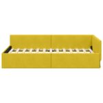 vidaXL Rohový rám postele s čelnou doskou Žltá 80 cm x 200 cm Zamat – Obrázok 4