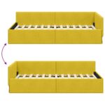 vidaXL Rohový rám postele s čelnou doskou Žltá 80 cm x 200 cm Zamat – Obrázok 8