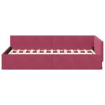 vidaXL Rohový rám postele Víno červené 90 cm x 190 cm Zamat – Obrázok 4