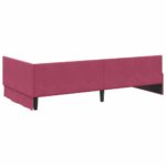 vidaXL Rohový rám postele Víno červené 90 cm x 190 cm Zamat – Obrázok 6