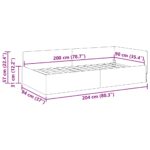 vidaXL Rohový rám postele Iný s čelnou doskou Tmavo šedá 90 x 200 cm – Obrázok 10