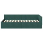 vidaXL Rohový rám postele Tmavozelená 100 cm x 200 cm Zamat – Obrázok 4
