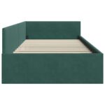 vidaXL Rohový rám postele Tmavozelená 100 cm x 200 cm Zamat – Obrázok 5
