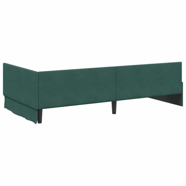 vidaXL Rohový rám postele Tmavozelená 100 cm x 200 cm Zamat – Obrázok 6