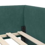 vidaXL Rohový rám postele Tmavozelená 100 cm x 200 cm Zamat – Obrázok 7