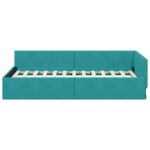 vidaXL Rohový rám postele Tyrkysová 100 cm x 200 cm Zamat – Obrázok 4