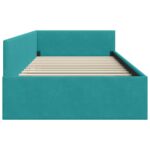 vidaXL Rohový rám postele Tyrkysová 100 cm x 200 cm Zamat – Obrázok 5