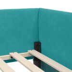 vidaXL Rohový rám postele Tyrkysová 100 cm x 200 cm Zamat – Obrázok 7