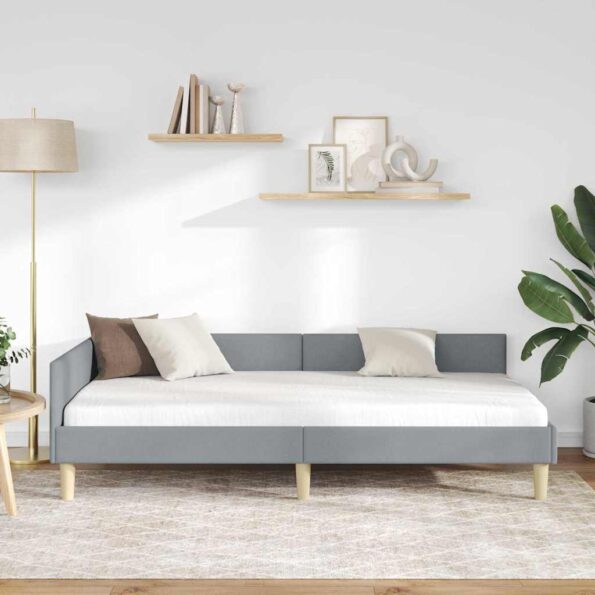 vidaXL Rohový rám postele Svetlosivá 80 x 200 cm látka – Obrázok 3