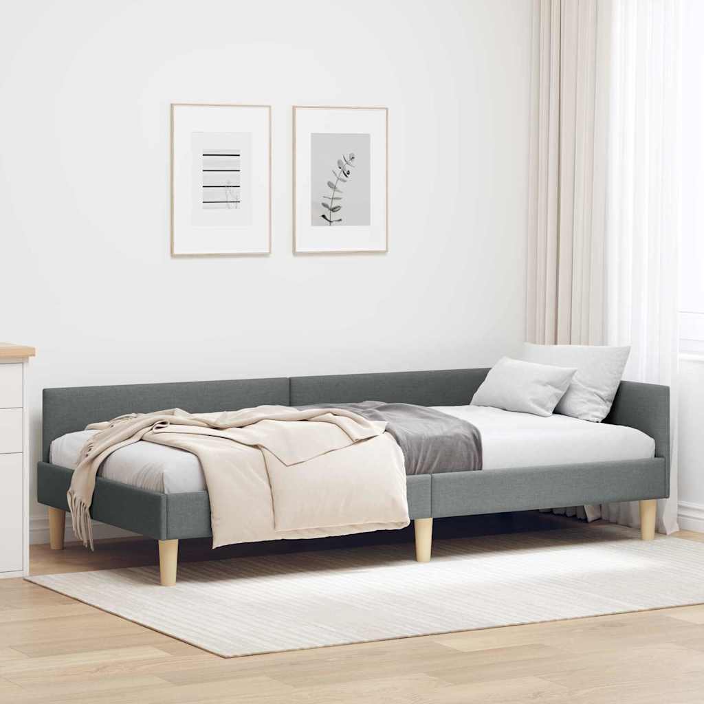 42016110_1.jpg vidaXL Rohový rám postele Tmavo šedá 90 x 190 cm látka – Obrázok 1
