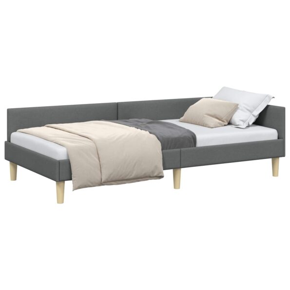 vidaXL Rohový rám postele Tmavo šedá 90 x 190 cm látka – Obrázok 10