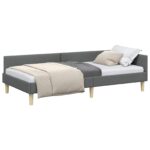 vidaXL Rohový rám postele Tmavo šedá 90 x 190 cm látka – Obrázok 2