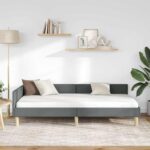 vidaXL Rohový rám postele Tmavo šedá 90 x 190 cm látka – Obrázok 3