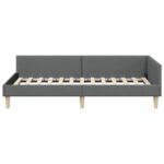 vidaXL Rohový rám postele Tmavo šedá 90 x 190 cm látka – Obrázok 4