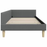 vidaXL Rohový rám postele Tmavo šedá 90 x 190 cm látka – Obrázok 5
