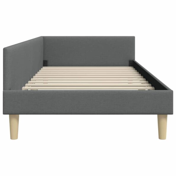 vidaXL Rohový rám postele Tmavo šedá 90 x 190 cm látka – Obrázok 5