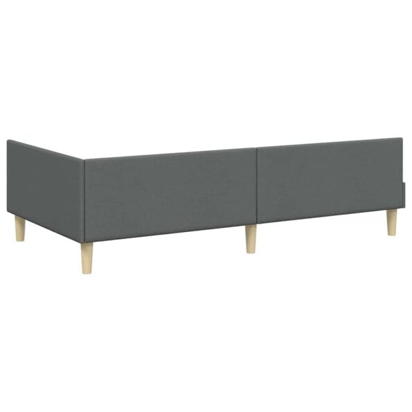 vidaXL Rohový rám postele Tmavo šedá 90 x 190 cm látka – Obrázok 6