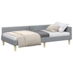 vidaXL Rohový rám postele Svetlosivá 100 x 200 cm látka – Obrázok 2