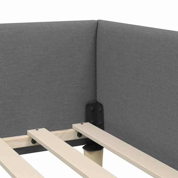 vidaXL Rohový rám postele Iný s čelnou doskou Tmavo šedá 100 x 200 cm – Obrázok 7