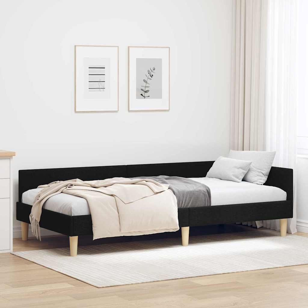 42016127_1.jpg vidaXL Rohový rám postele Čierny 100 x 200 cm látka – Obrázok 1