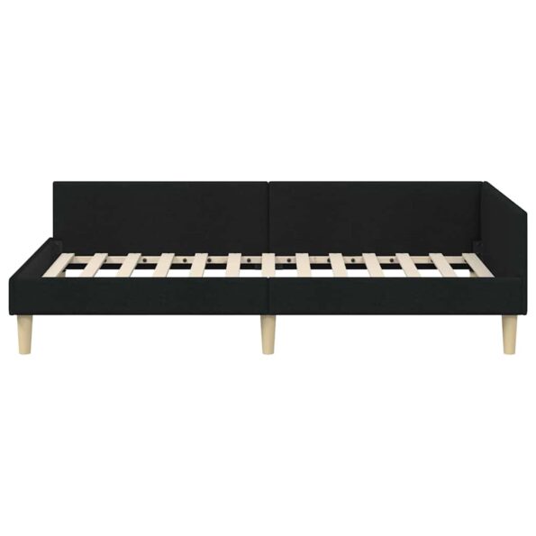 vidaXL Rohový rám postele Čierny 100 x 200 cm látka – Obrázok 4