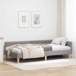 vidaXL Rohový rám postele Sivohnedá 100 x 200 cm látka
