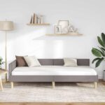 vidaXL Rohový rám postele Sivohnedá 100 x 200 cm látka – Obrázok 3