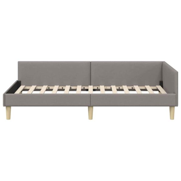 vidaXL Rohový rám postele Sivohnedá 100 x 200 cm látka – Obrázok 4