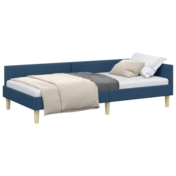vidaXL Rohový rám postele Modrá 100 x 200 cm látka – Obrázok 2