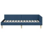 vidaXL Rohový rám postele Modrá 100 x 200 cm látka – Obrázok 4